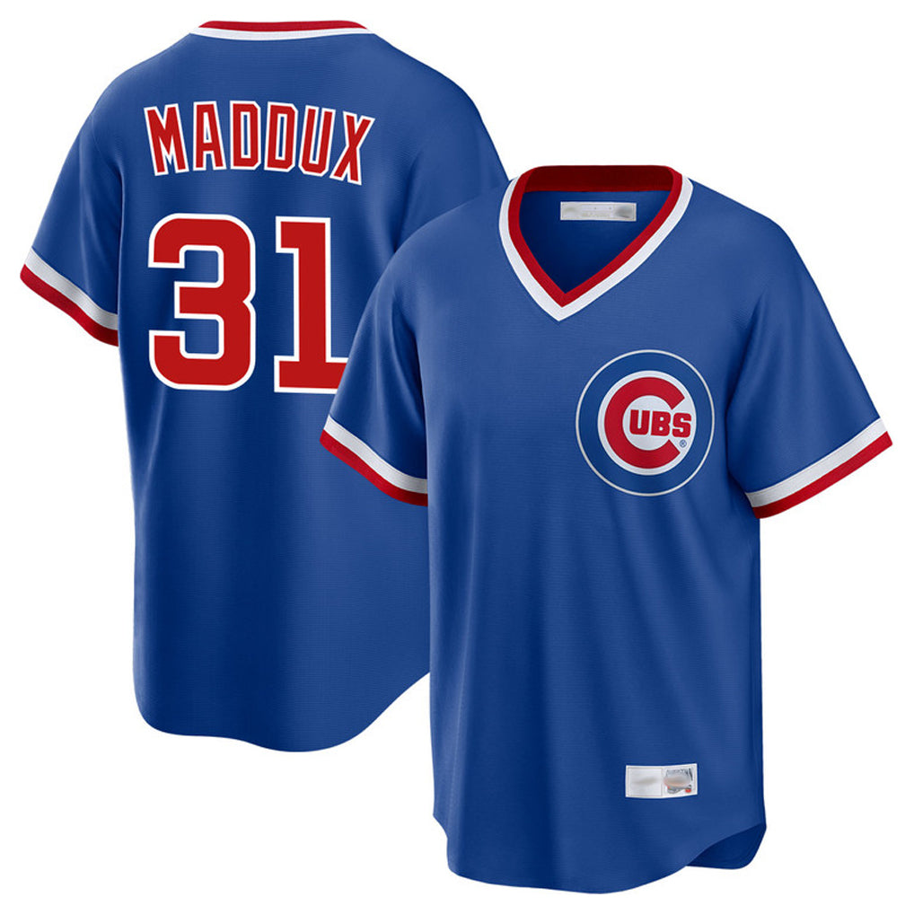 Crovyle C.Cubs #31 Greg Maddux Player Royal T-shirt Cooperstown Collection Limited Stitched Jerseys