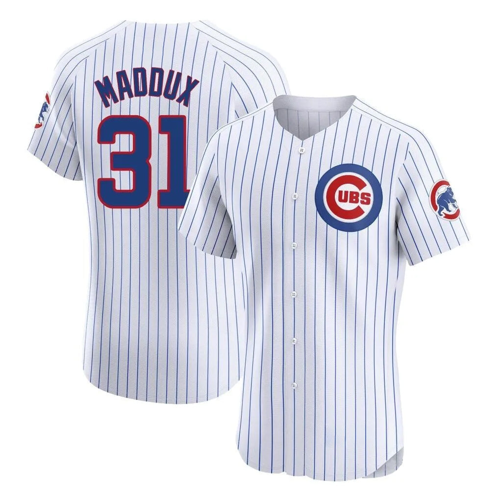Crovyle C.Cubs #31 Greg Maddux Player White Limited Elite Home Game Stitched Jerseys