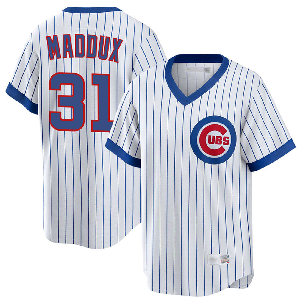 Crovyle C.Cubs #31 Greg Maddux Player White T-shirt Cooperstown Collection Limited Stitched Jerseys