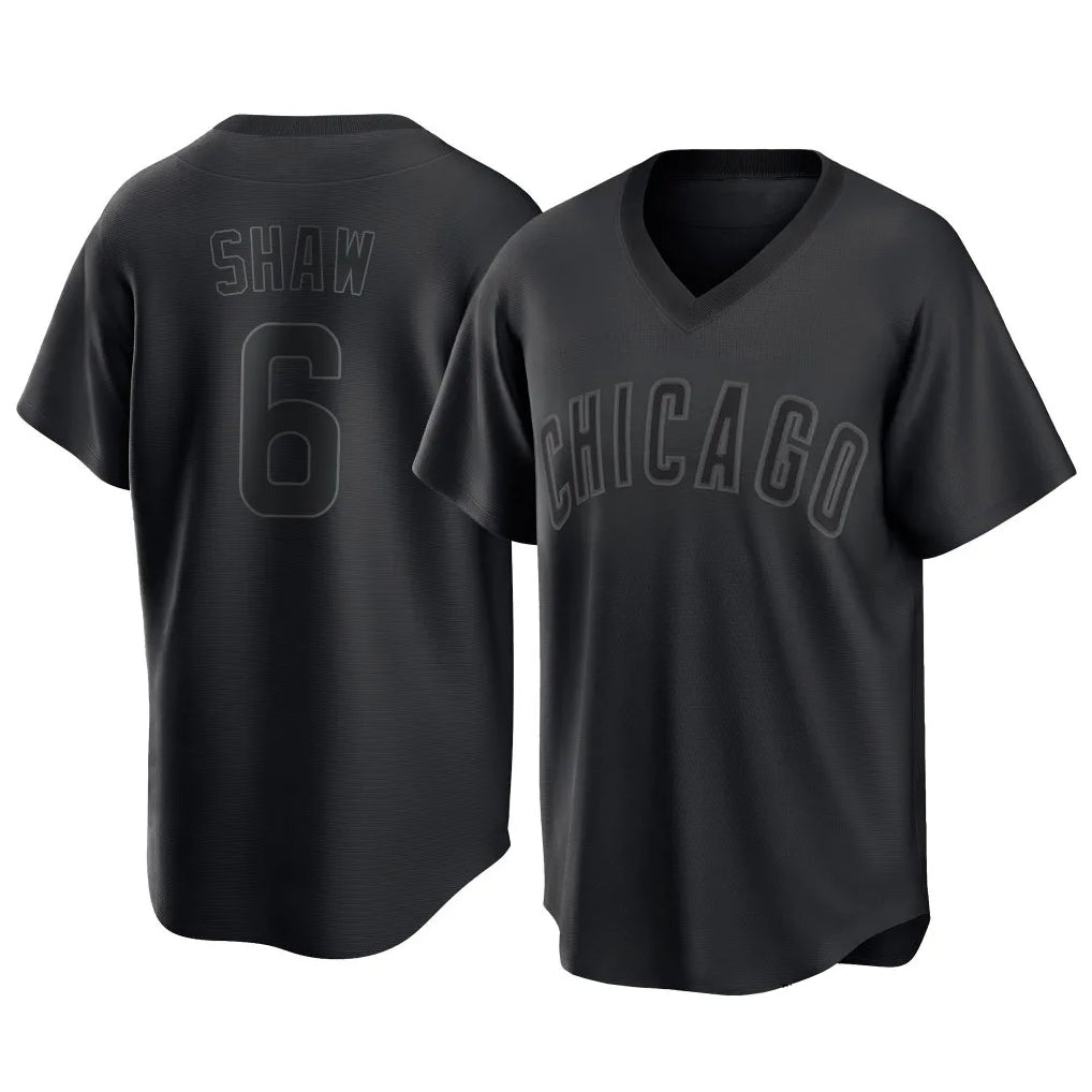 Crovyle C.Cubs #6 Matt Shaw Player Black T-shirt Home Game Stitched Jerseys