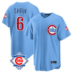 Crovyle C.Cubs #6 Matt Shaw Player Light Blue 150th Anniversary Home Game Stitched Jerseys