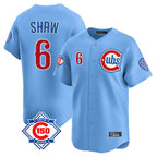 Crovyle C.Cubs #6 Matt Shaw Player Light Blue 150th Anniversary Limited Home Stitched Jerseys