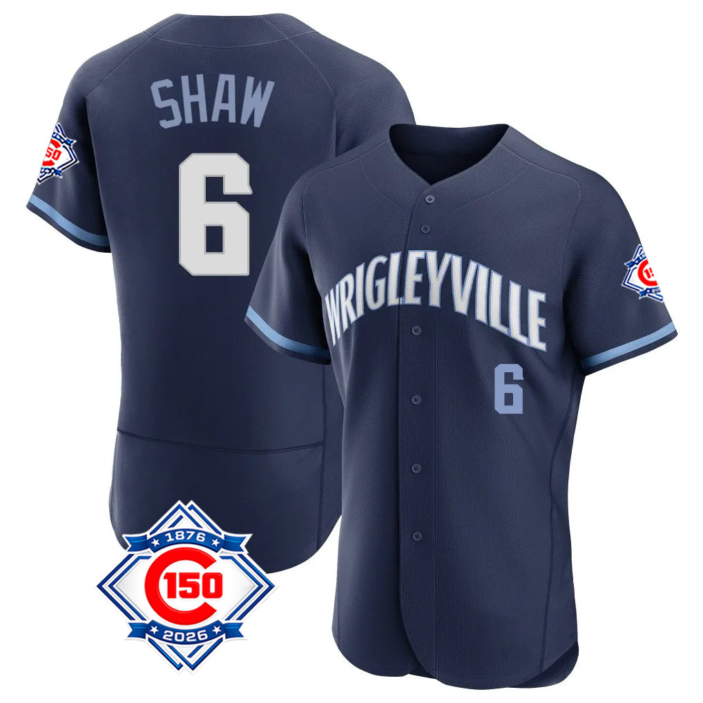 Crovyle C.Cubs #6 Matt Shaw Player Navy City Connect 150th Anniversary Limited Elite Home Stitched Jerseys