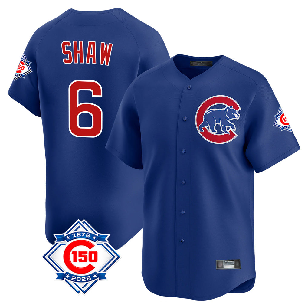 Crovyle C.Cubs #6 Matt Shaw Player Royal 150th Anniversary Limited Home Stitched Jerseys