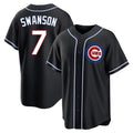 Crovyle C.Cubs #7 Dansby Swanson Player Black Fashion Out Game Stitched Jerseys