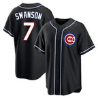 Crovyle C.Cubs #7 Dansby Swanson Player Black Fashion Out Game Stitched Jerseys