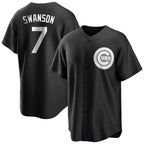 Crovyle C.Cubs #7 Dansby Swanson Player Black Game Stitched Jerseys