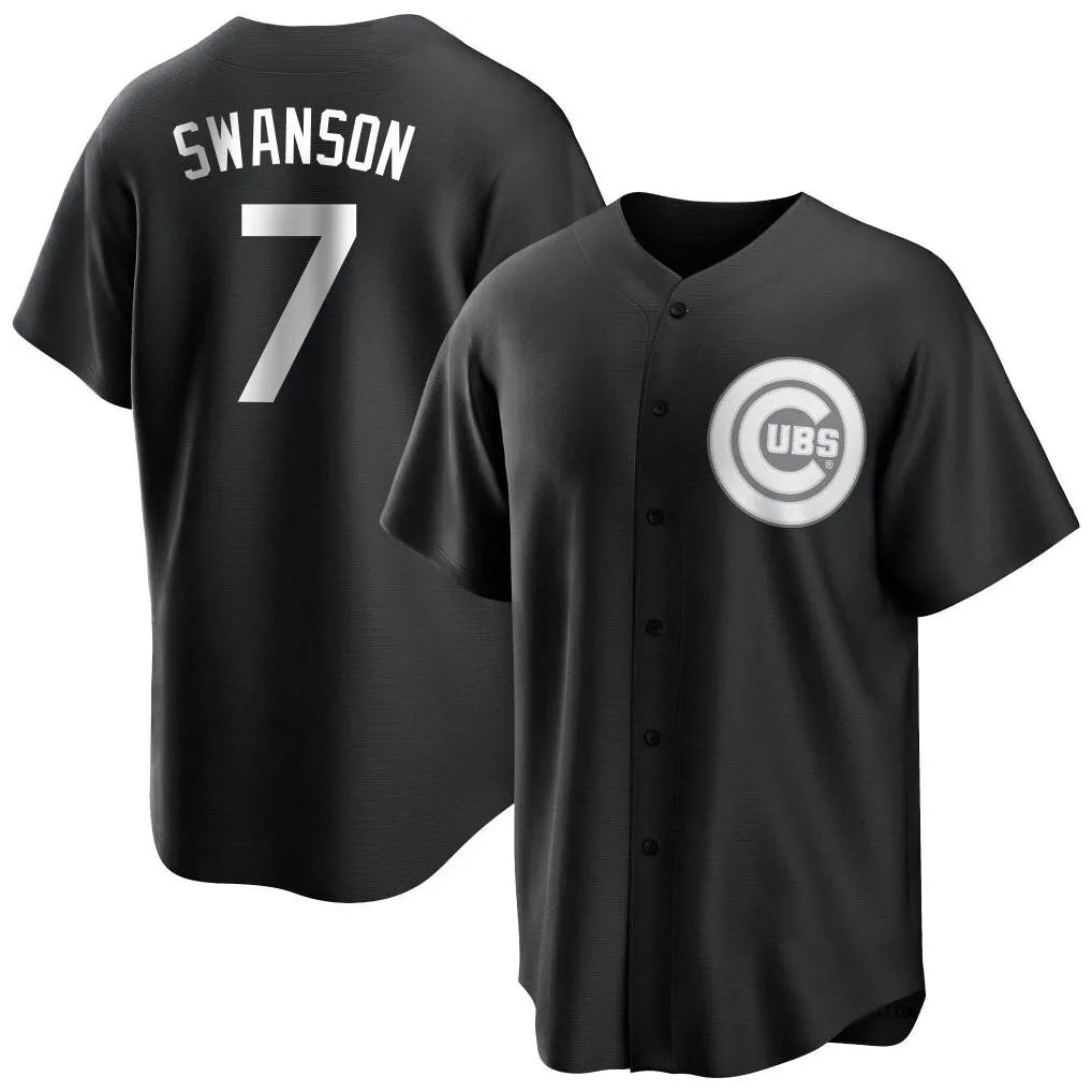 Crovyle C.Cubs #7 Dansby Swanson Player Black Game Stitched Jerseys