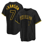 Crovyle C.Cubs #7 Dansby Swanson Player Black Snake Skin City Game Stitched Jerseys