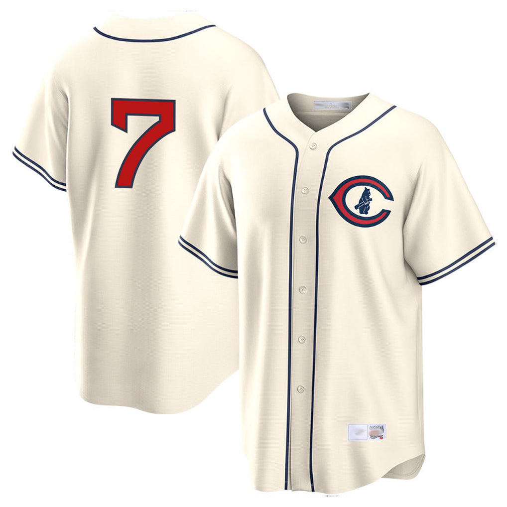 Crovyle C.Cubs #7 Dansby Swanson Player Cream Field of Dreams Home Game Stitched Jerseys