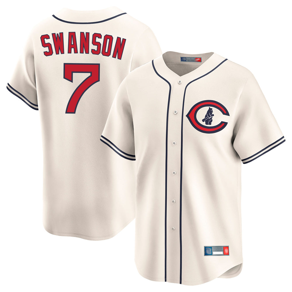 Crovyle C.Cubs #7 Dansby Swanson Player Cream Field of Dreams Limited Home Game Stitched Jerseys