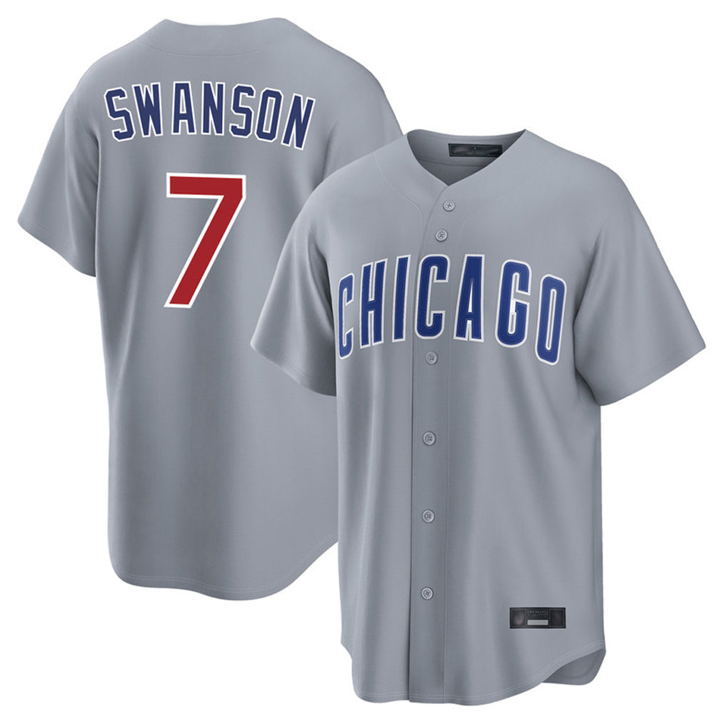 Crovyle C.Cubs #7 Dansby Swanson Player Gray Home Game Stitched Jerseys