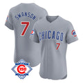 Crovyle C.Cubs #7 Dansby Swanson Player Gray Road 150th Anniversary Limited Elite Home Stitched Jerseys