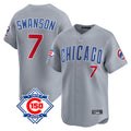 Crovyle C.Cubs #7 Dansby Swanson Player Gray Road 150th Anniversary Limited Home Stitched Jerseys