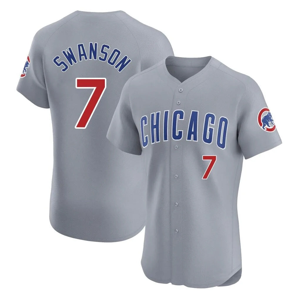Crovyle C.Cubs #7 Dansby Swanson Player Gray Road Limited Elite Home Stitched Jerseys