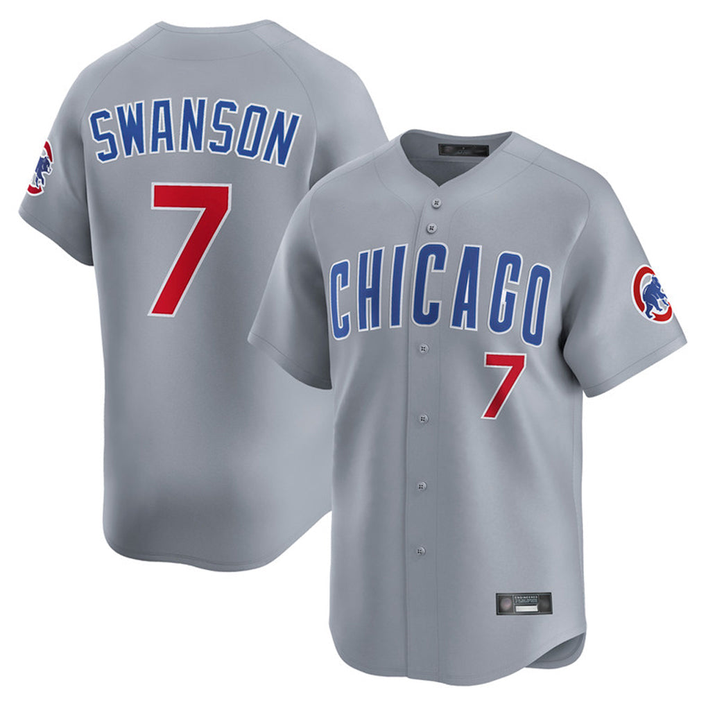 Crovyle C.Cubs #7 Dansby Swanson Player Gray Road Limited Home Stitched Jerseys