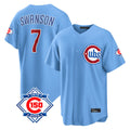 Crovyle C.Cubs #7 Dansby Swanson Player Light Blue 150th Anniversary Home Game Stitched Jerseys