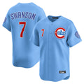 Crovyle C.Cubs #7 Dansby Swanson Player Light Blue Limited Home Stitched Jerseys