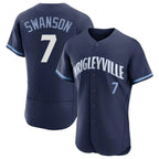 Crovyle C.Cubs #7 Dansby Swanson Player Navy City Connect Limited Elite Home Stitched Jerseys
