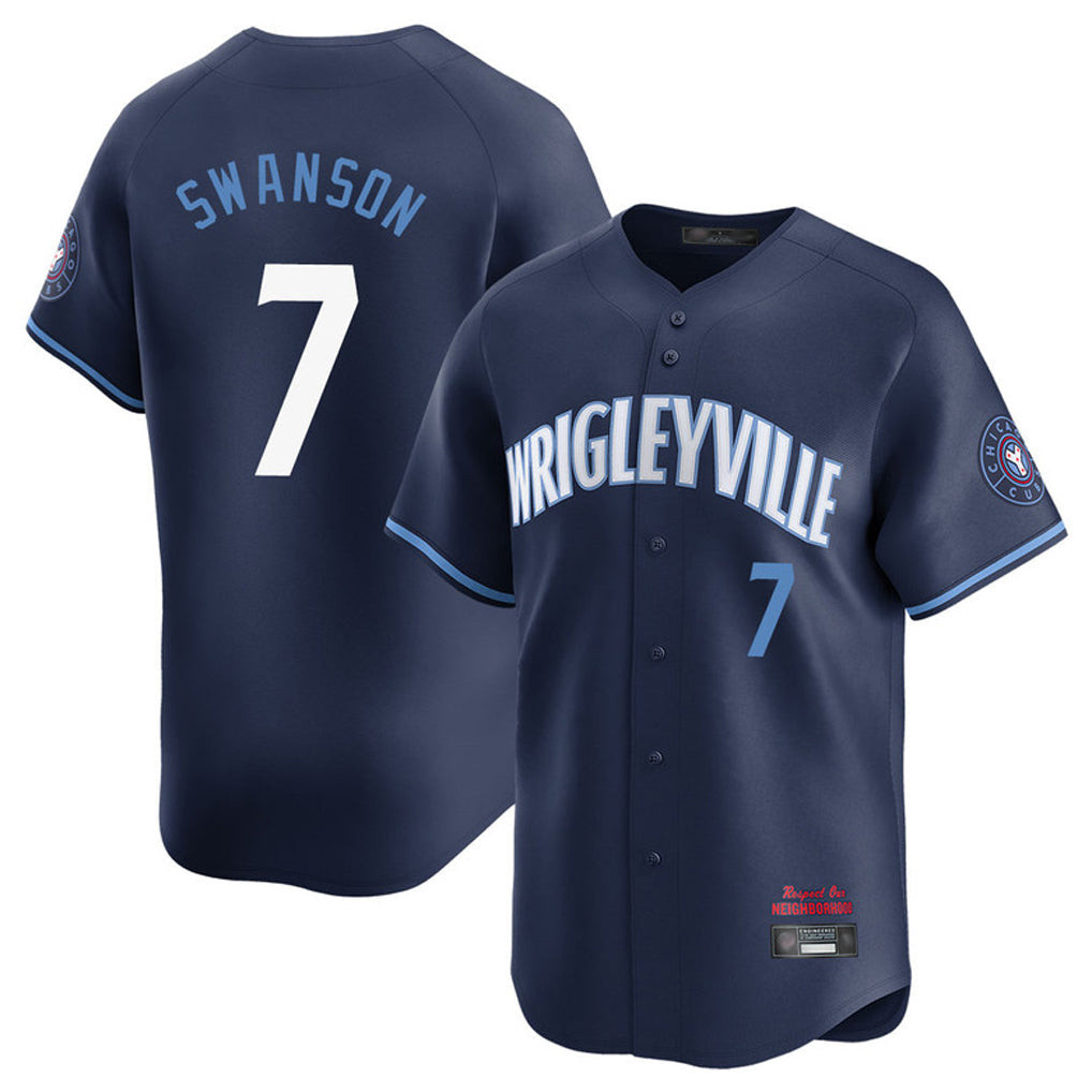 Crovyle C.Cubs #7 Dansby Swanson Player Navy City Connect Limited Home Stitched Jerseys