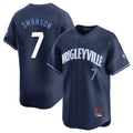 Crovyle C.Cubs #7 Dansby Swanson Player Navy City Connect Limited Home Stitched Jerseys