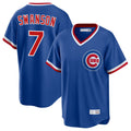 Crovyle C.Cubs #7 Dansby Swanson Player Royal T-shirt Cooperstown Collection Limited Stitched Jerseys