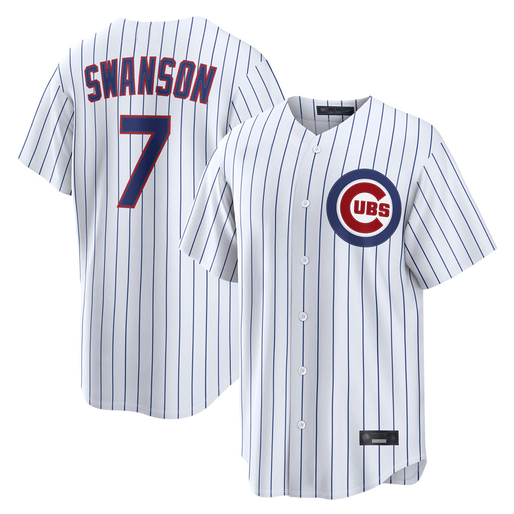 Crovyle C.Cubs #7 Dansby Swanson Player White Game Home Stitched Jerseys
