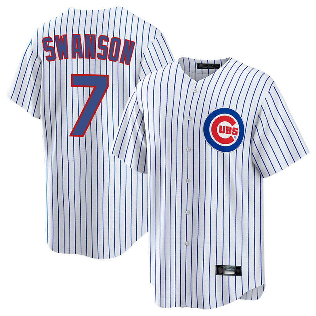 Crovyle C.Cubs #7 Dansby Swanson Player White Home Game Stitched Jerseys
