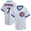 Crovyle C.Cubs #7 Dansby Swanson Player White T-shirt Cooperstown Collection Limited Stitched Jerseys