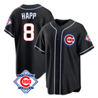 Crovyle C.Cubs #8 Ian Happ Player Black Fashion Out 150th Anniversary Game Stitched Jerseys