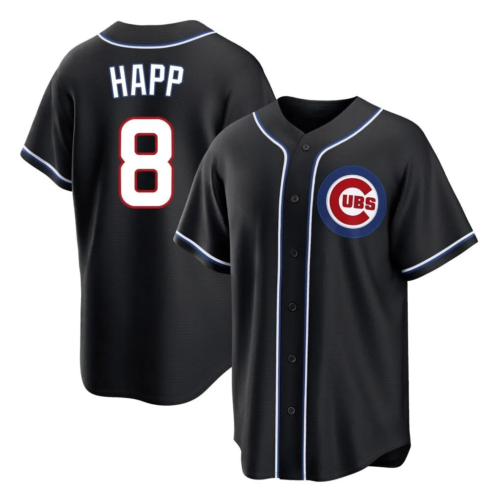 Crovyle C.Cubs #8 Ian Happ Player Black Fashion Out Game Stitched Jerseys