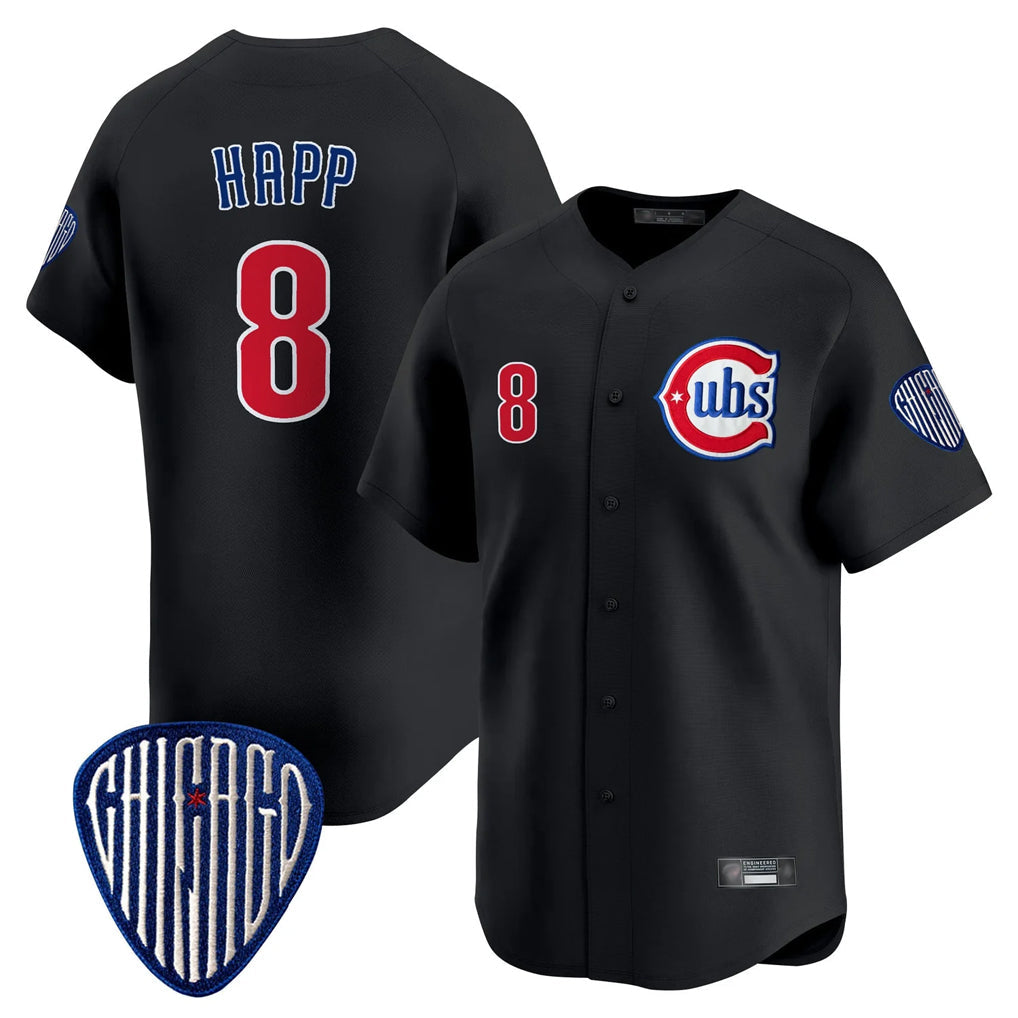 Crovyle C.Cubs #8 Ian Happ Player Black Vapor Premier Limited Home Stitched Jerseys