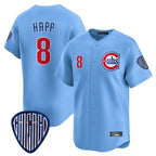 Crovyle C.Cubs #8 Ian Happ Player Blue Vapor Premier Limited Home Stitched Jerseys