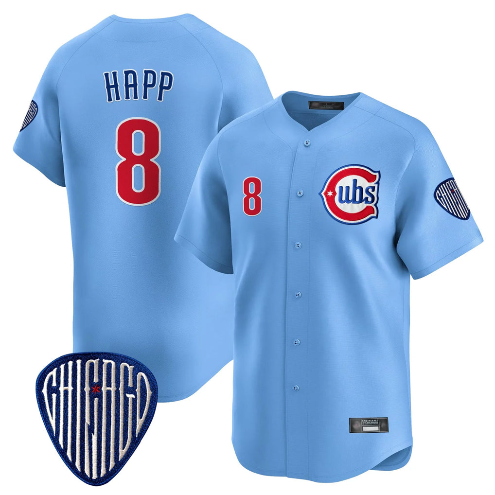 Crovyle C.Cubs #8 Ian Happ Player Blue Vapor Premier Limited Home Stitched Jerseys