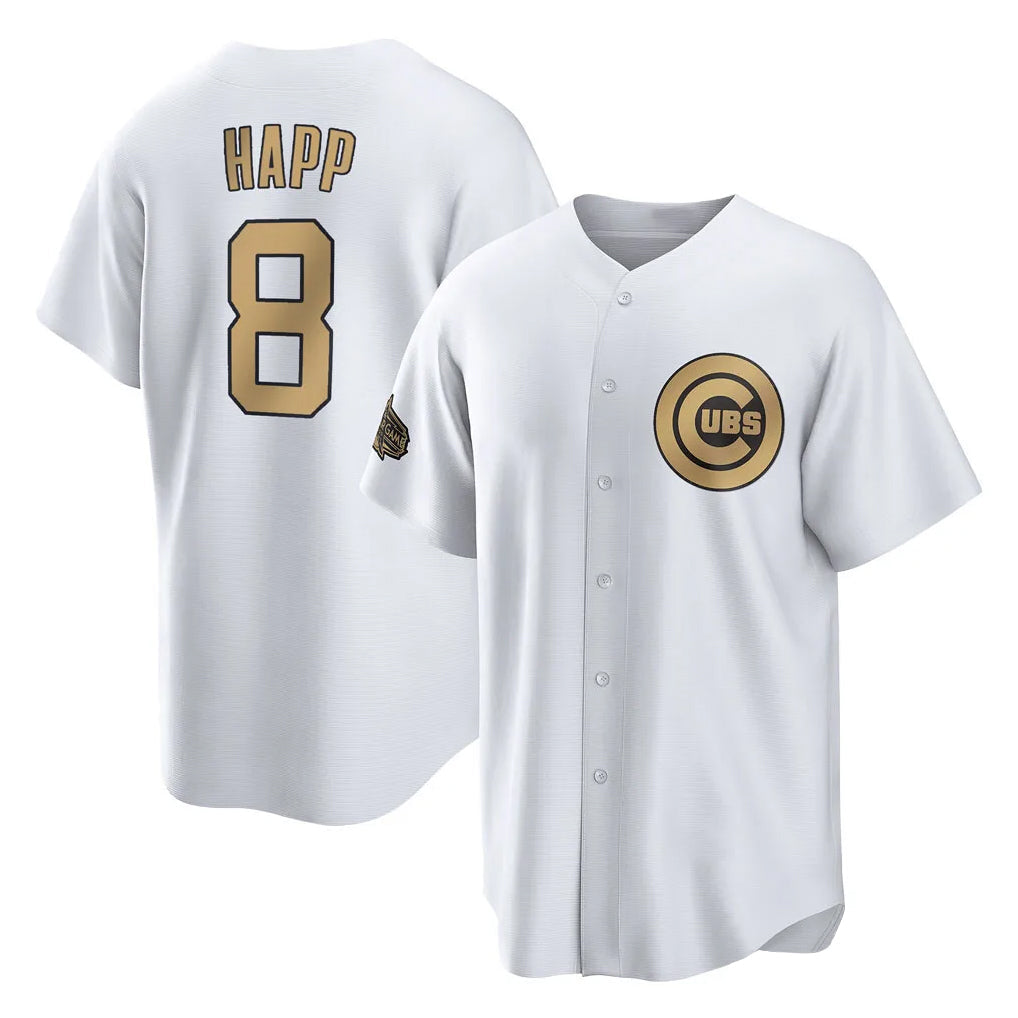 Crovyle C.Cubs #8 Ian Happ Player Gold All-Star Game Home Stitched Jerseys