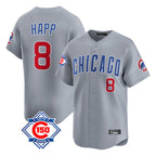 Crovyle C.Cubs #8 Ian Happ Player Gray Road 150th Anniversary Limited Home Stitched Jerseys