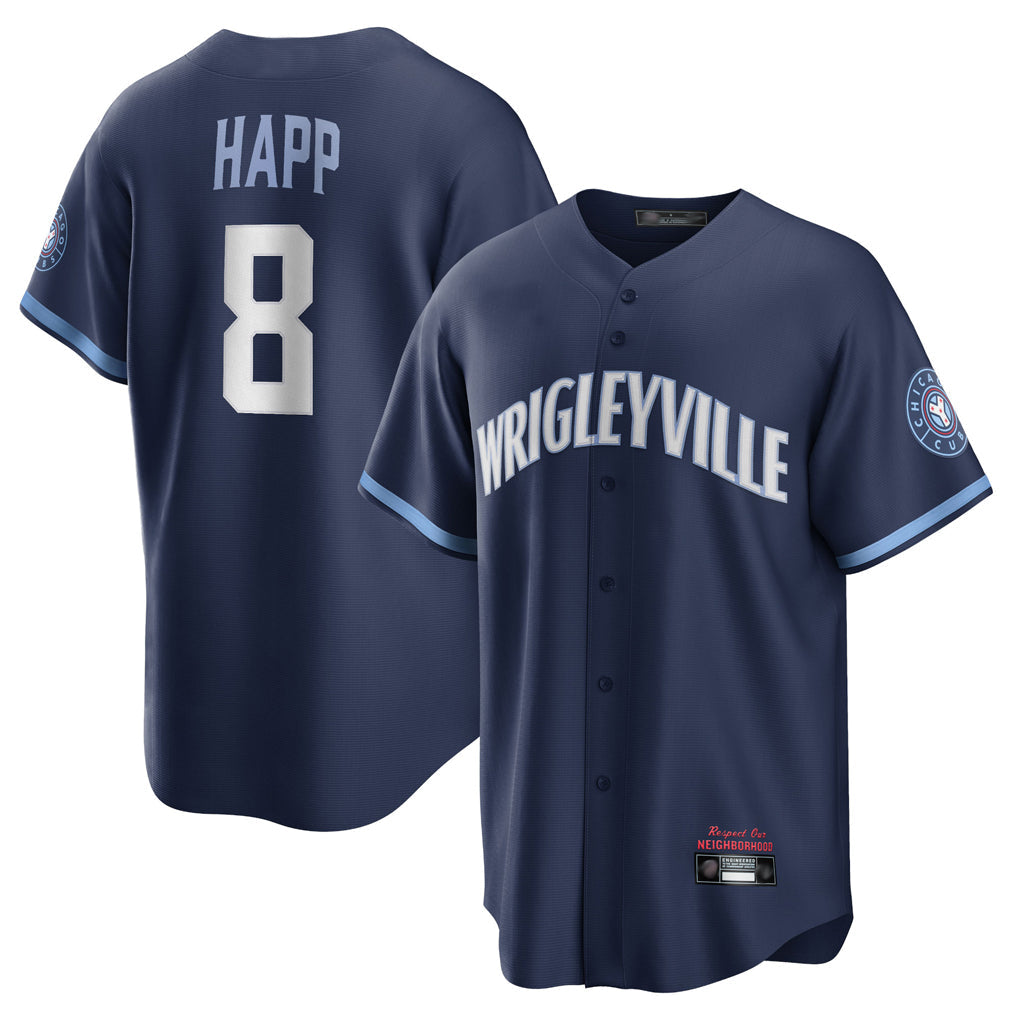Crovyle C.Cubs #8 Ian Happ Player Navy City Connect Home Game Stitched Jerseys