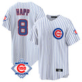 Crovyle C.Cubs #8 Ian Happ Player White 150th Anniversary Home Game Stitched Jerseys