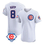 Crovyle C.Cubs #8 Ian Happ Player White 150th Anniversary Limited Elite Home Game Stitched Jerseys
