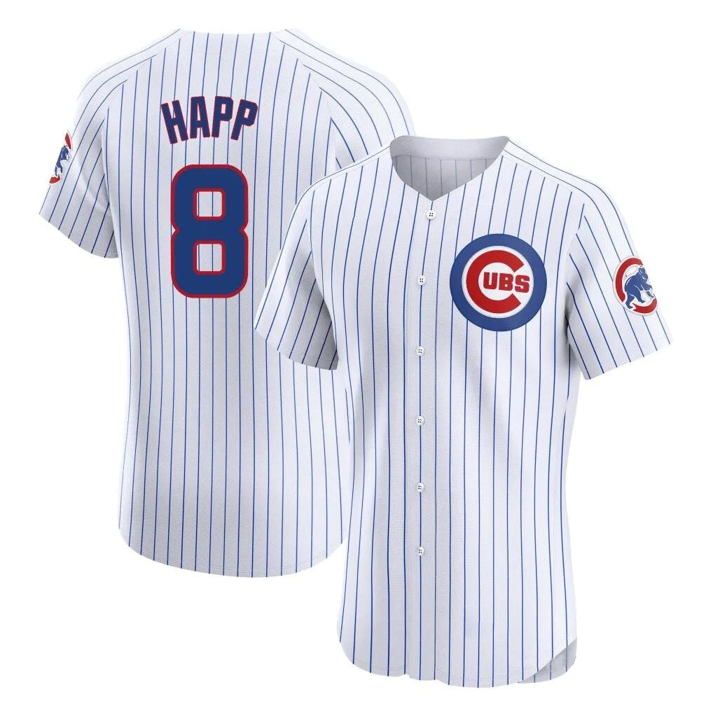 Crovyle C.Cubs #8 Ian Happ Player White Limited Elite Home Game Stitched Jerseys