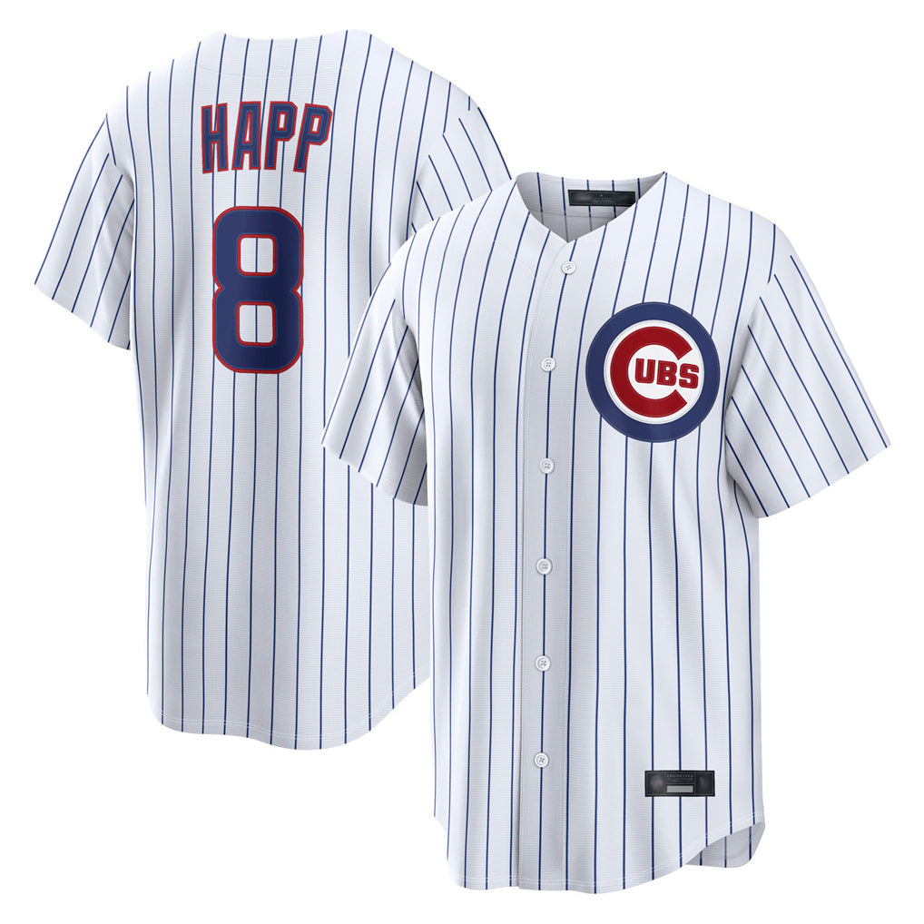 Crovyle C.Cubs #8 Ian Happ Player White Limited Home Game Stitched Jerseys