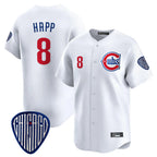 Crovyle C.Cubs #8 Ian Happ Player White Vapor Premier Limited Home Stitched Jerseys