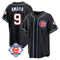 Crovyle C.Cubs #9 Miguel Amaya Player Black Fashion Out 150th Anniversary Game Stitched Jerseys