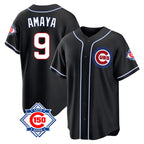 Crovyle C.Cubs #9 Miguel Amaya Player Black Fashion Out 150th Anniversary Game Stitched Jerseys