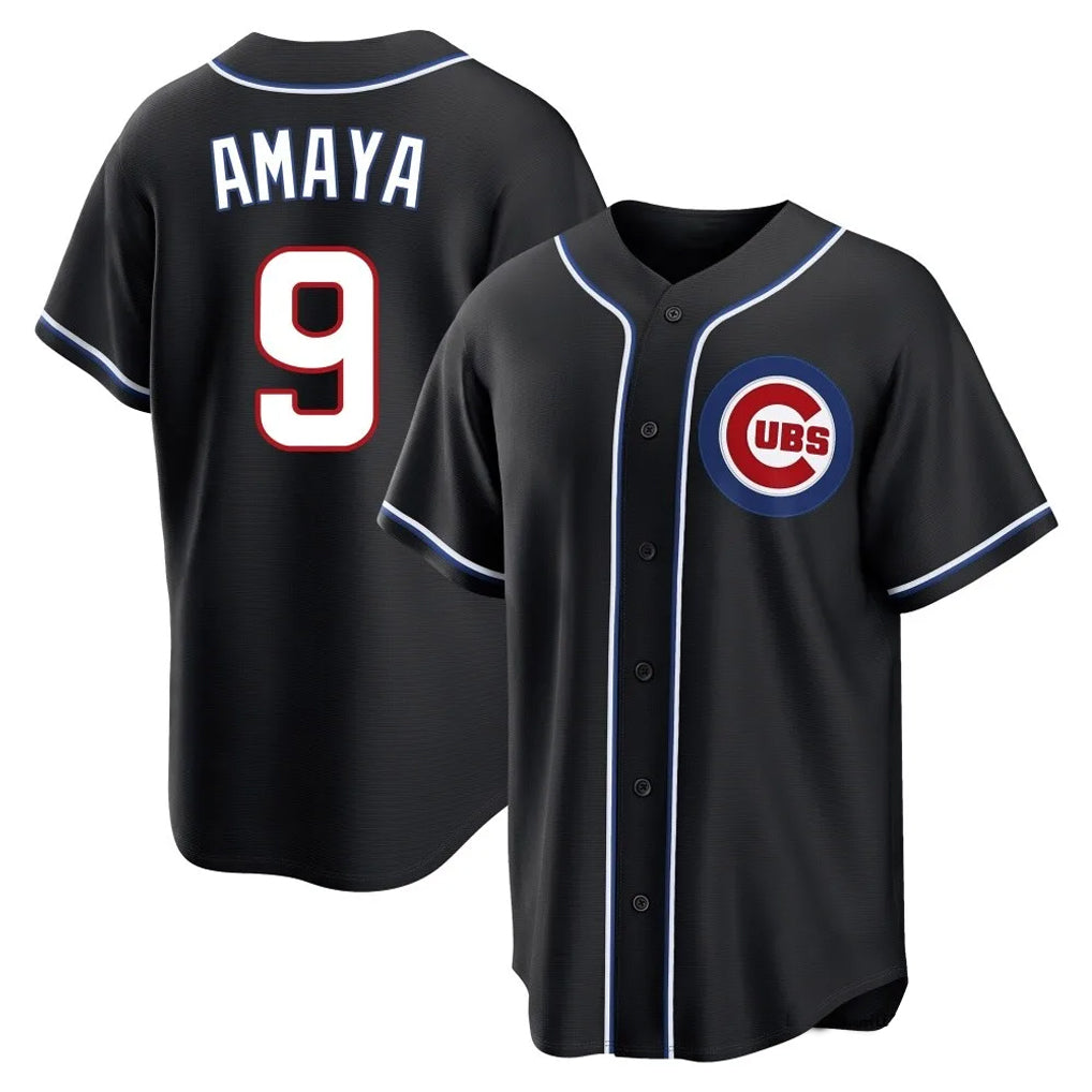 Crovyle C.Cubs #9 Miguel Amaya Player Black Fashion Out Game Stitched Jerseys