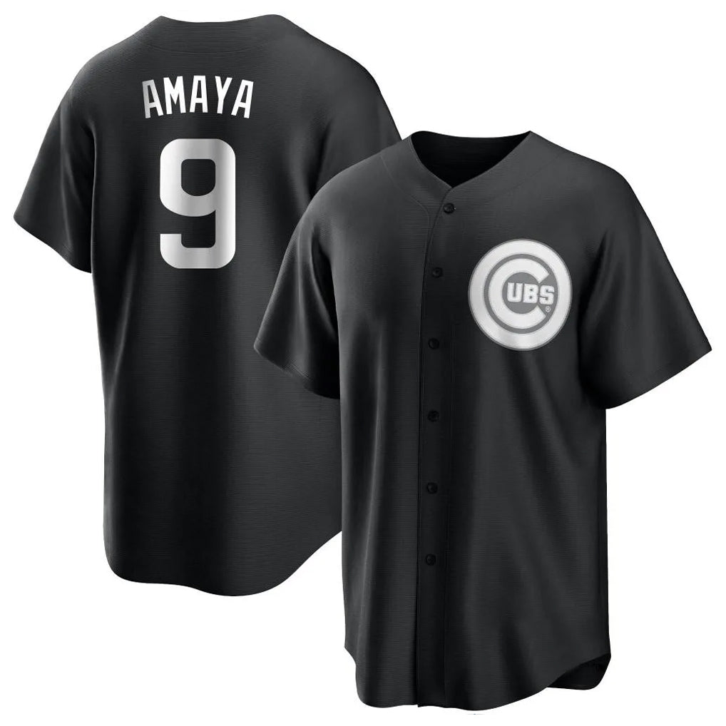 Crovyle C.Cubs #9 Miguel Amaya Player Black Game Stitched Jerseys