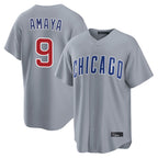 Crovyle C.Cubs #9 Miguel Amaya Player Gray Home Game Stitched Jerseys