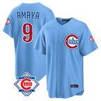 Crovyle C.Cubs #9 Miguel Amaya Player Light Blue 150th Anniversary Home Game Stitched Jerseys