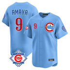 Crovyle C.Cubs #9 Miguel Amaya Player Light Blue 150th Anniversary Limited Home Stitched Jerseys