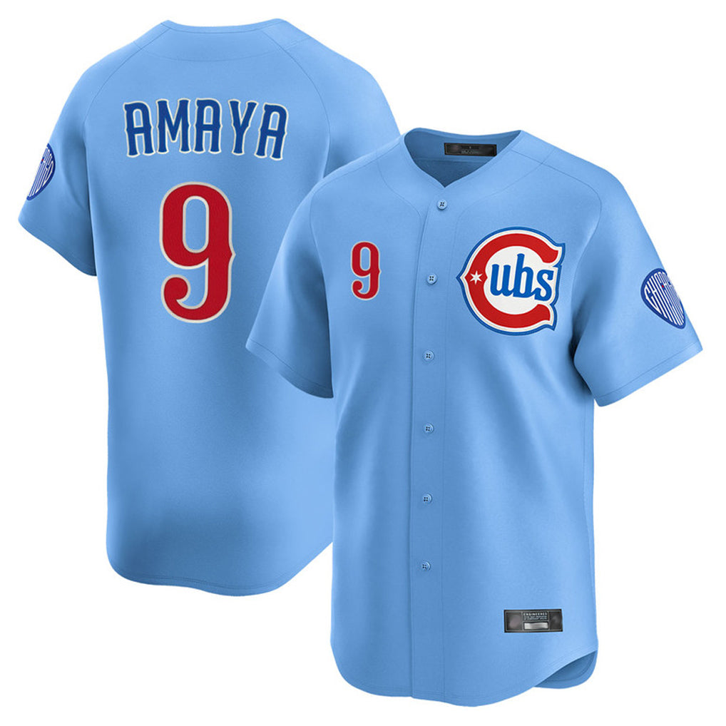Crovyle C.Cubs #9 Miguel Amaya Player Light Blue Limited Home Stitched Jerseys